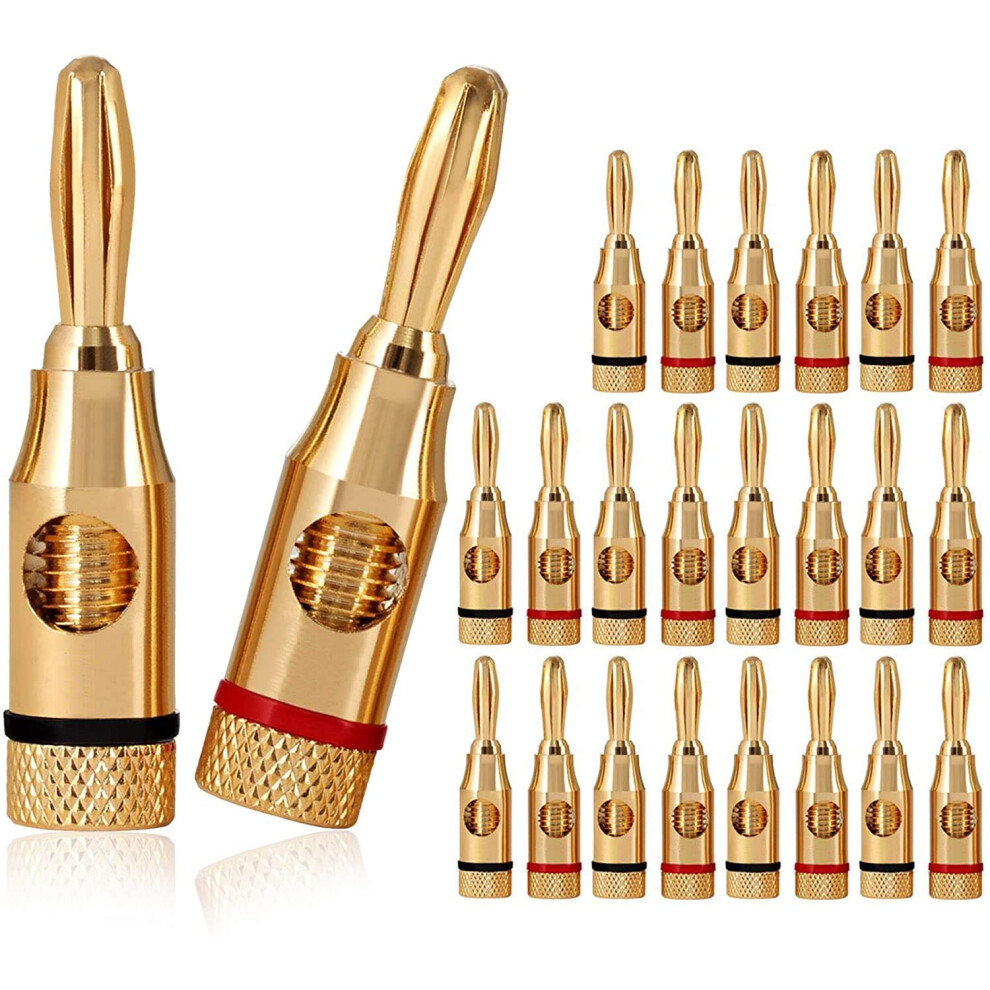 Runcci-Yun 24-Pack Banana Plugs, 24K Gold Plated A 39019875