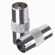 TUOLNK TV Aerial Connector Male to Female Coaxial Cable Adapter for Aerial & Satellite Cables - 2Pcs