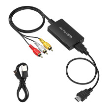 AV to HDMI Adapter, Male RCA to HDMI Converter wit