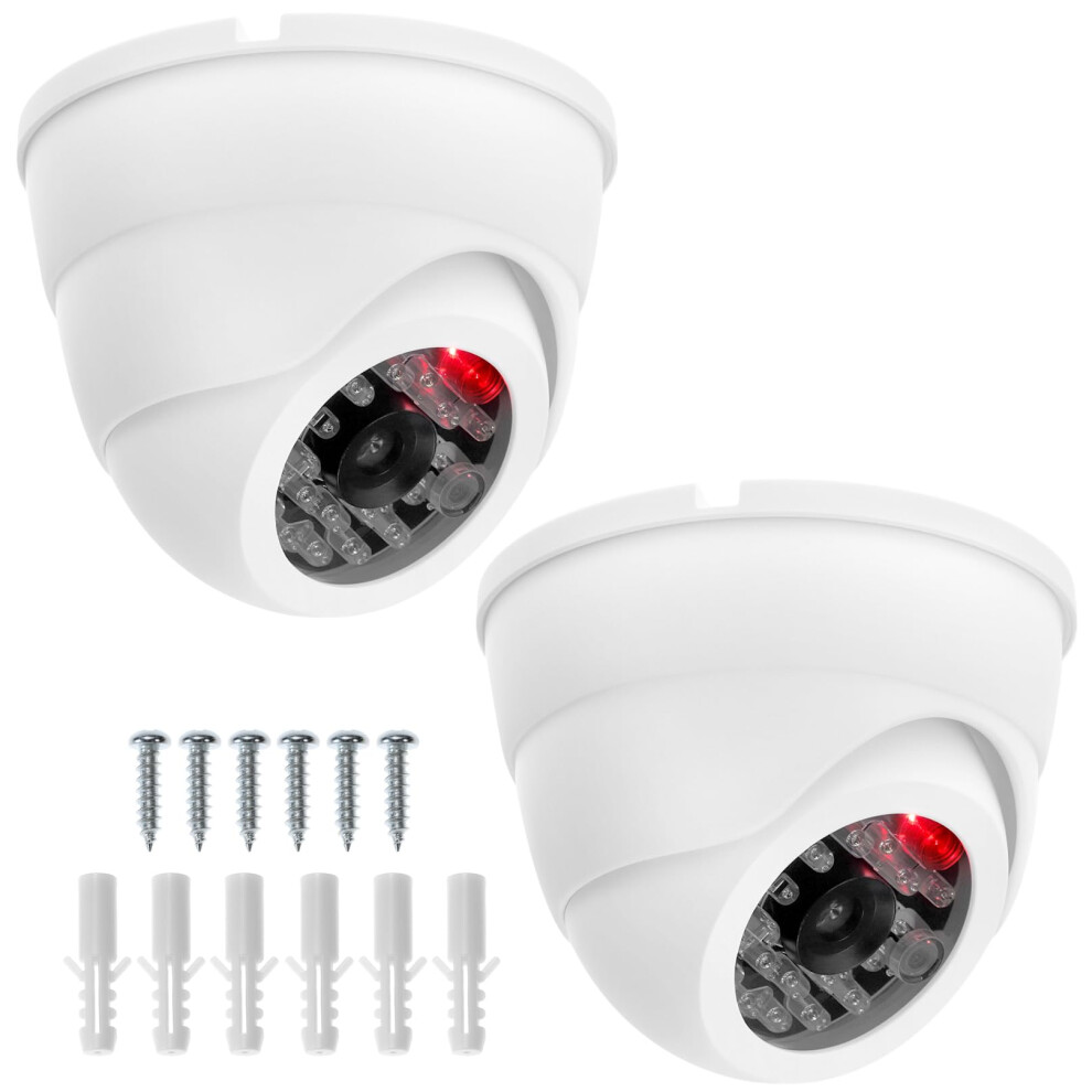 Qwork 2Pcs Dummy Fake Surveillance Security Cctv