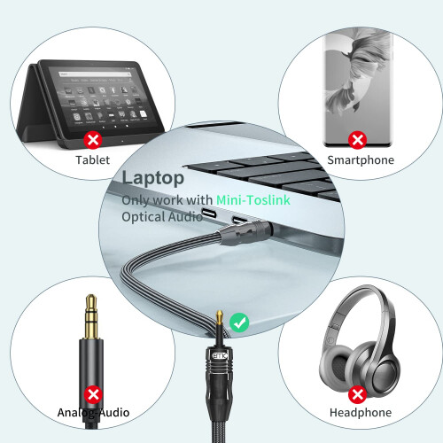 EMK Digital Sound Toslink to Mini Toslink Cable 3. 2