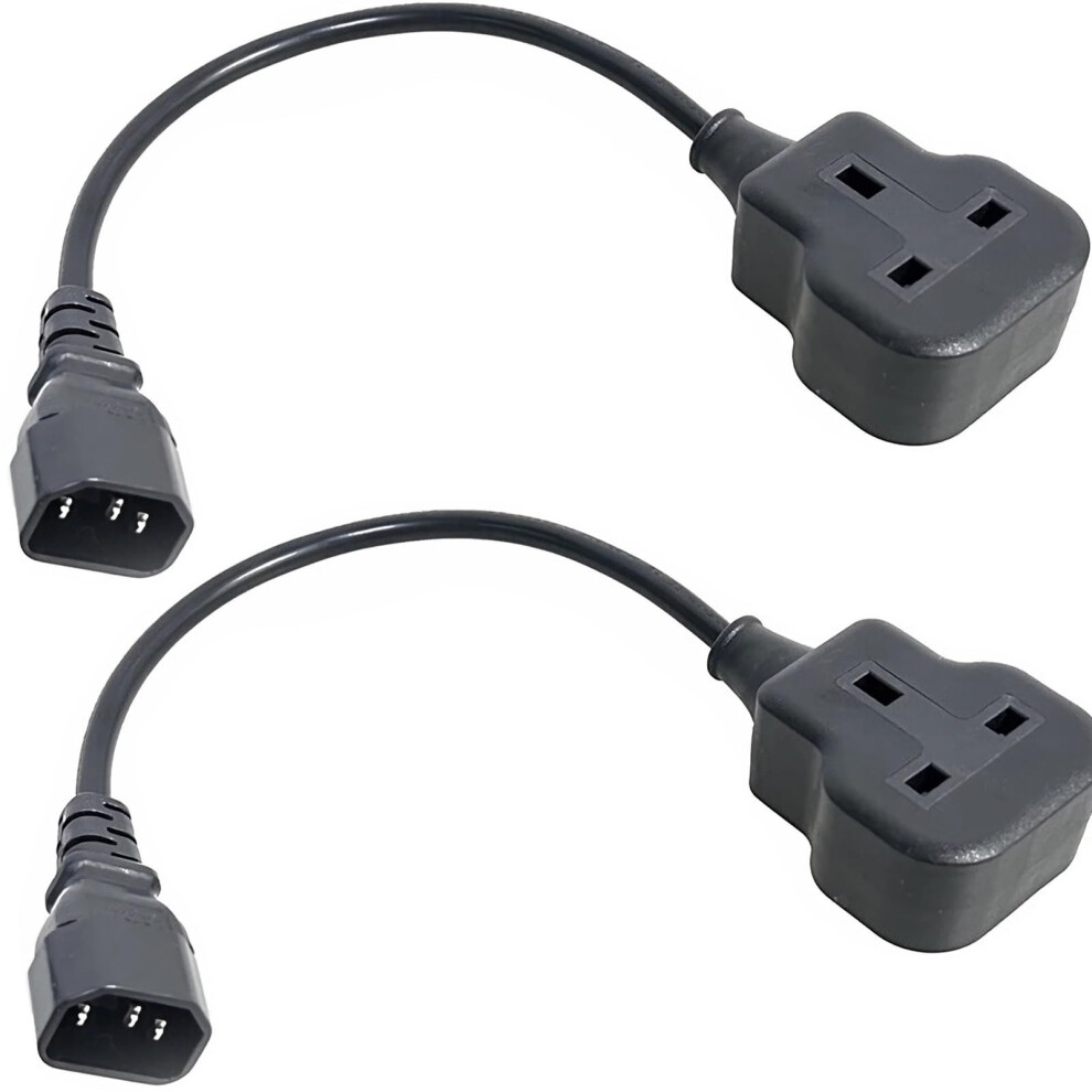 Mejarizon Men's 2Pack Iec Cable, C14 To Uk Plug, Iec C14