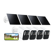 Anona Aurora 4K Solar Security Cameras Wireless Outdoor, Forever Power with Solar Panel, 8MP Color Night Vision, 24/7 AOV Recording, No Monthly Fees,