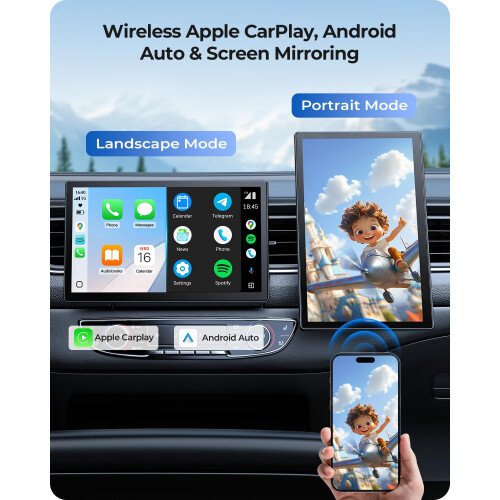 9" Wireless Portable 60FPS Car Screen for Apple Ca 1
