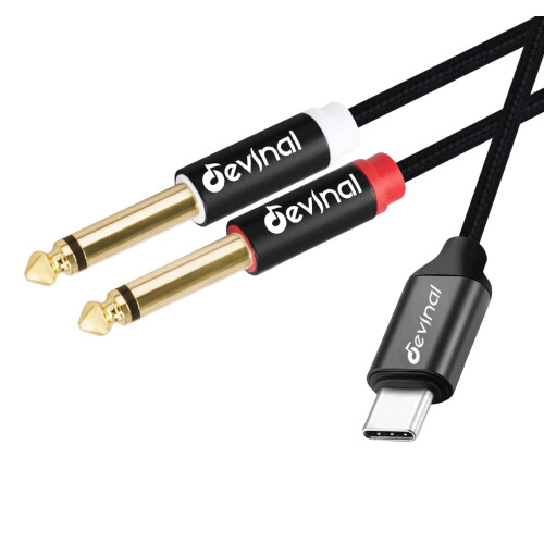 Devinal USB C to 1/4" inch Audio Cable, Type C to