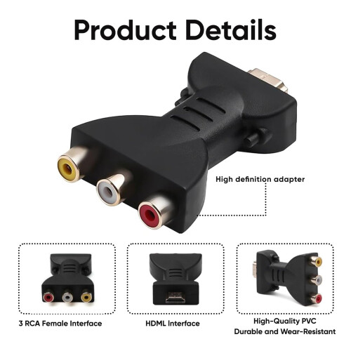 KRENIE HDMI to RCA Converter One-Way Conversion - 2