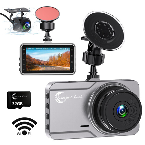 Diamond Lark Dash Cam 2K Front and 1080P Rear Buil