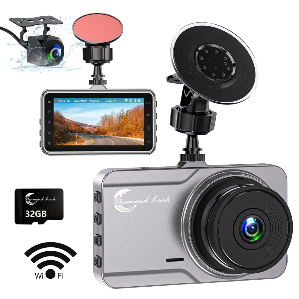 Diamond Lark Dash Cam 2K Front And 1080P Rear Buil 82959845