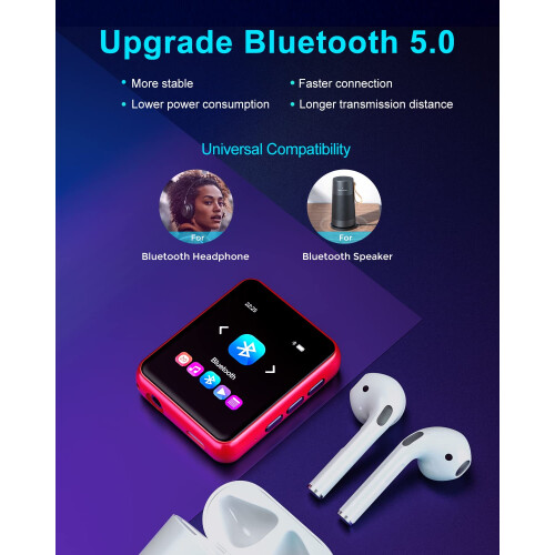 MP3 Player with Bluetooth 5.0, 32GB Portable Full 2