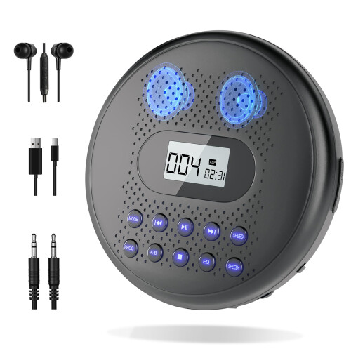 ARAFUNA Portable CD Player with Dual Stereo Speake