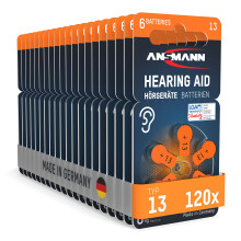 ANSMANN Hearing Aid Batteries Type 13 Orange P13 P