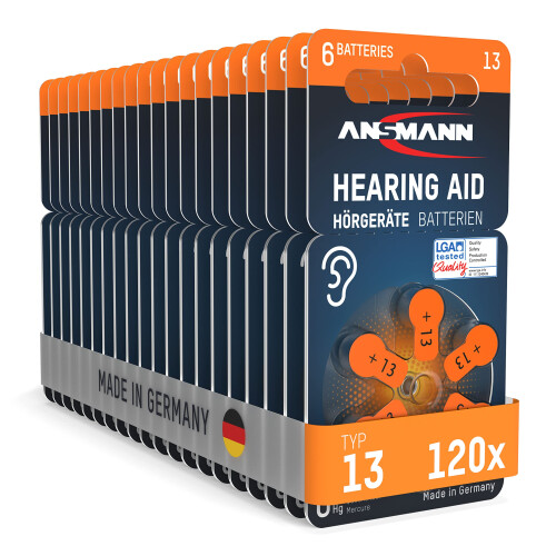 ANSMANN Hearing Aid Batteries Type 13 Orange P13 P