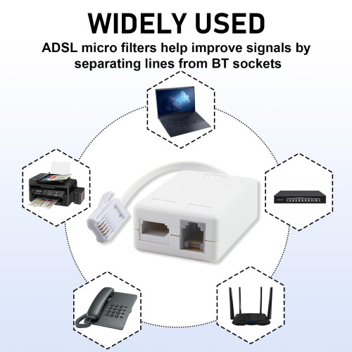 BT Telephone Splitters ADSL Filter with Cable and 2
