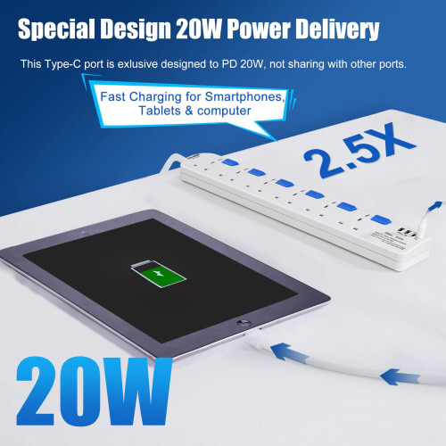 SE UKASE Extension Lead withUSB-C PD port,Fast Cha 2
