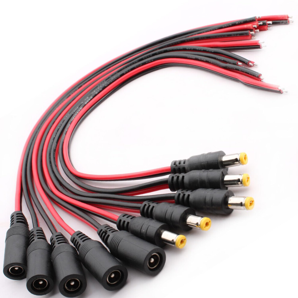Runcci-Yun 10Pcs 18Awg 5.5Mm X 2.1Mm Dc Power Pigt 38909955