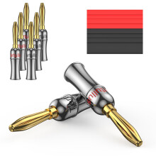 Tertullus 8 Pcs 4mm Banana Plug Connectors Gold Pl
