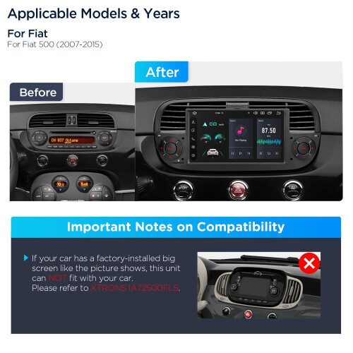 XTRONS 7" Android 14 1 Din Car Stereo 4+64GB for F 1