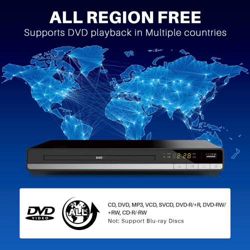 HD DVD Player for TV, Multi Region DVD Player for 1