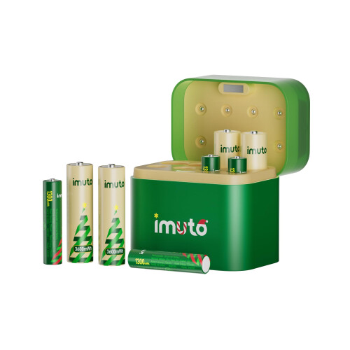 imuto Rechargeable Batteries 4 AA and 4 AAA Lithiu