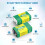 2 Pack 9 V Rechargeable Battery, 13500mWh 9 V High 2
