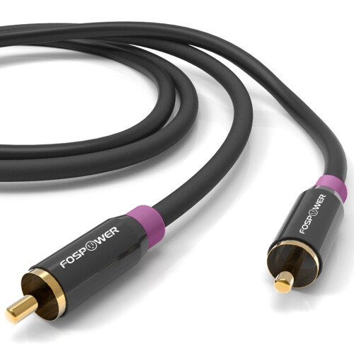 FosPower Subwoofer Cable (25 FT) RCA to RCA Audio 2