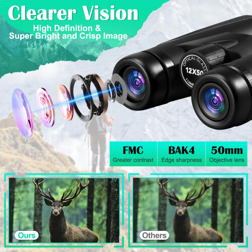 Binoculars12x50 High Power Binoculars for Adults,C 2