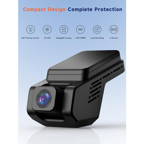 Veement Dash Cam Front and Inside 2.5K+1080P Mini 1