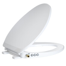 Bidet Toilet Seat with Dual Nozzles, NonElectric, SelfCleaning, SlowClose Lid, Fits Elongated Toilets