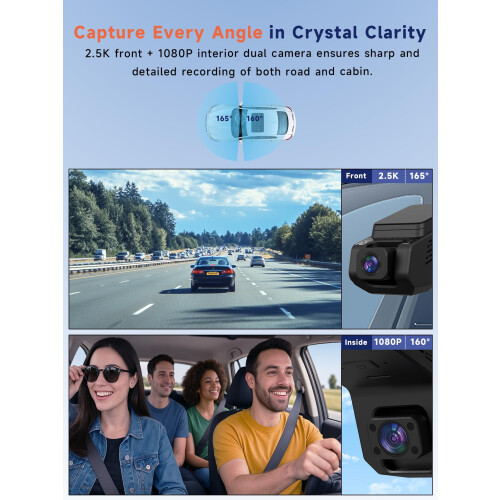 Veement Dash Cam Front and Inside 2.5K+1080P Mini 2