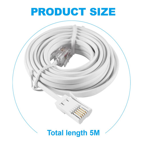 1 Pcs 5-Meter BT to RJ11Cable, Telephone Cable Pho 1
