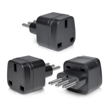 3-Pack UK to Italy Plug Adapter,SHUOMAO UK to 3 Pi