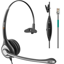 Wantek Corded Telephone Headset Mono w/Noise Cance