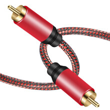 Tiierzon Digital Coaxial Audio Cable 4M,1RCA Male to 1RCA Male Subwoofer Cable Nylon Braided RCA Video Cable for Subwoofer, Home Theater, HDTV, Hi-Fi