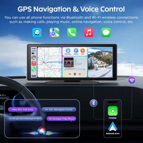 CGSGDK 8.88" Wireless Portable Car Play Screen for 2