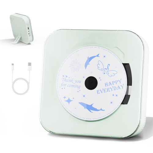 CD Player with Transparent Cover, Bluetooth, USB,