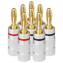 Aolso Banana Cable Plugs, 8PCS 24k Gold Plated 4.5