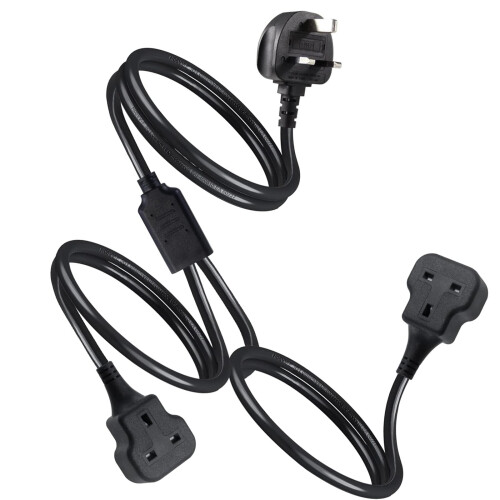 2-in-1 Double Socket Extensions, 2 Way Short Exten