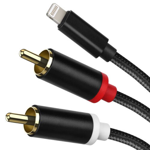WORLDBOYU Lightning to RCA Cable Audio Aux Adapter