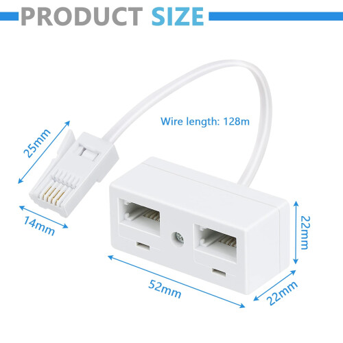 1 Pcs BT Telephone Splitters 2 Way Sockets, Splitt 1