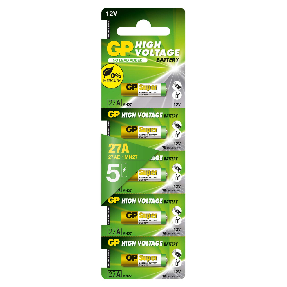 Gp Alkaline High Voltage 27A (Mn27) Card Of 5 | 27 33296913
