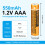 6 Pack 550mAh 1.2V AAA Rechargeable Batteries HHR- 2