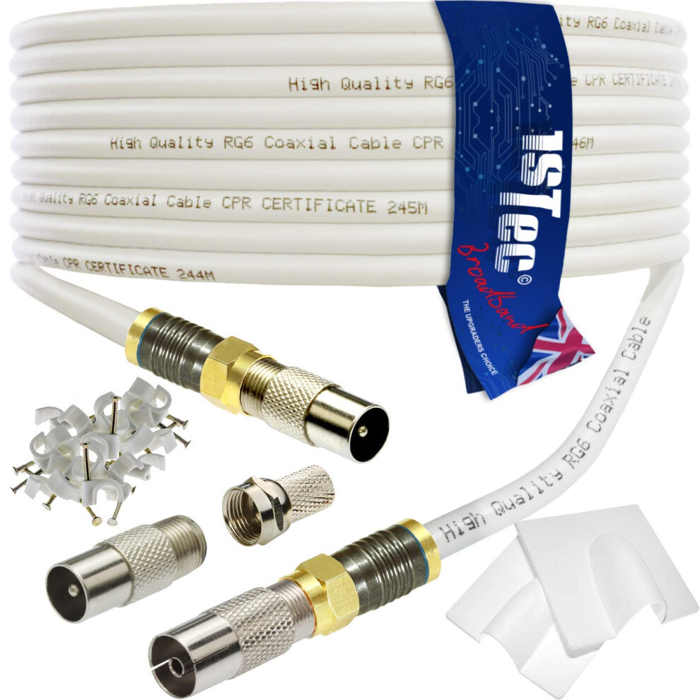 Photos - Cable (video, audio, USB) 1STec 50m Shielded Digital TV Male to M/Female Gol