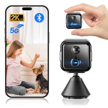 WeChip Mini Camera, 2K HD Wireless Indoor Security Camera, APP Control Nanny Cam with Night Vision, 2 Way Audio, Motion Detection, 21 Days Battery Li