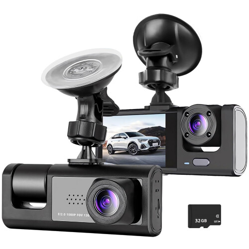 JORPETS HD 1080P Dash Cam Front and Inside, 2 Chan