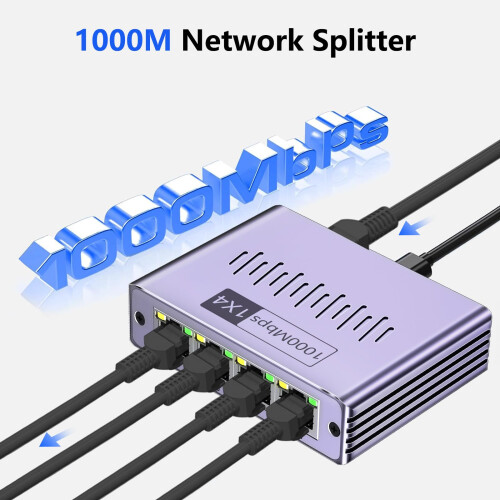 Ethernet Splitter 1 to 4,Gigabit Ethernet Switch, 1