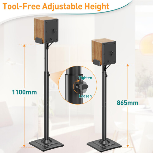 ELIVED Adjustable Height Speaker Stands, Extend 86 1