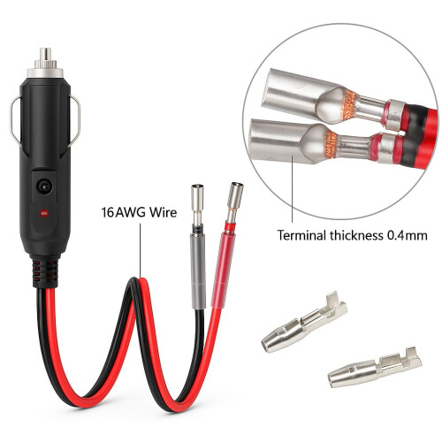 Dosanjh 12V Car Cigarette Lighter Plug Male Adapte 2
