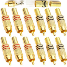 RUNCCI-YUN 12pcs RCA Male Plug, w/Spring Adapter,