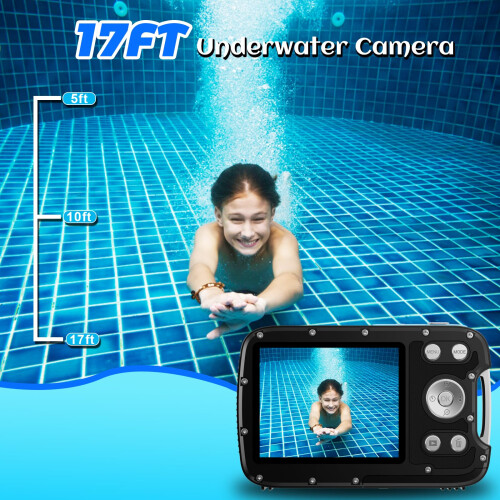 Underwater Camera,4K 48MP 17FT Waterproof Camera f 2