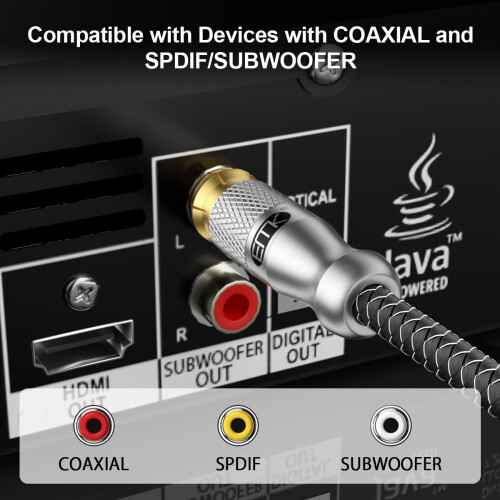 EMK RCA Cable Subwoofer Cable Digital Coaxial Audi 1